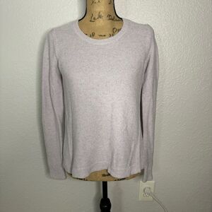 Madewell Riverside Texture Sweater Size XS Purple Cotton Knit Pastel Relaxed Fit